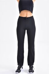 Kadın Bel Lastikli Likralı Pantolon Siyah - XL