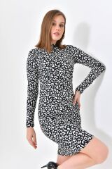 Kadın Desenli Elbise Zebra - S