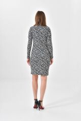 Kadın Desenli Elbise Zebra - XL