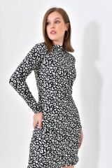 Kadın Desenli Elbise Zebra - M