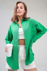 Kadın Basic Oversize Gömlek