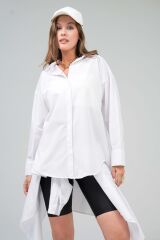 Kadın Basic Oversize Gömlek Beyaz - M