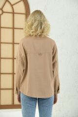 Kadın Oversize Düğmeli Gabardin Ceket