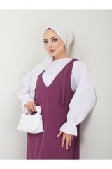 Kadın 2 Parça Gömlekli Takım Jile Elbise Mor - 2XL