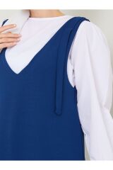 Kadın 2 Parça Gömlekli Takım Jile Elbise Lacivert - L