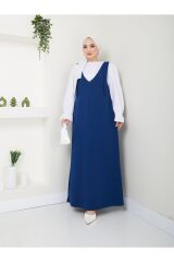 Kadın 2 Parça Gömlekli Takım Jile Elbise Lacivert - S