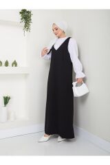 Kadın 2 Parça Gömlekli Takım Jile Elbise Siyah - 2XL