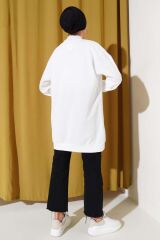 Kadın Varak Detaylı Tunik Beyaz - S/M