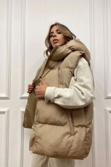 Kadın Fermuar Detaylı Şişme Yelek