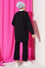 Kadın Varak Detaylı Tunik Siyah - L/XL