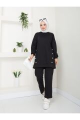 Kadın Düğme Detaylı Crep Takım