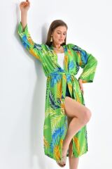 Kadın Multi Desen Maxi Boy Kimono