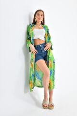 Kadın Multi Desen Maxi Boy Kimono