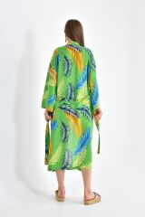 Kadın Multi Desen Maxi Boy Kimono