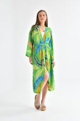 Kadın Multi Desen Maxi Boy Kimono