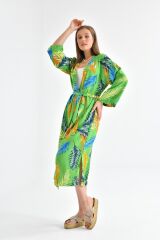 Kadın Multi Desen Maxi Boy Kimono