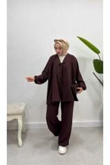 Ayrobin Bağcıklı pantolonlu Tesettür Alt Üst Takım