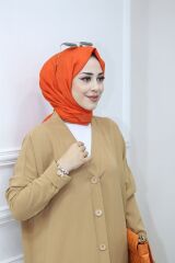Boydan Düğmeli Uzun Hırka