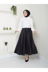 Kadın Ayrobin Bebe Yaka Tesettür Bluz Beyaz - 2XL