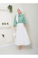 Kadın Ayrobin Bebe Yaka Tesettür Bluz Yeşil - 2XL