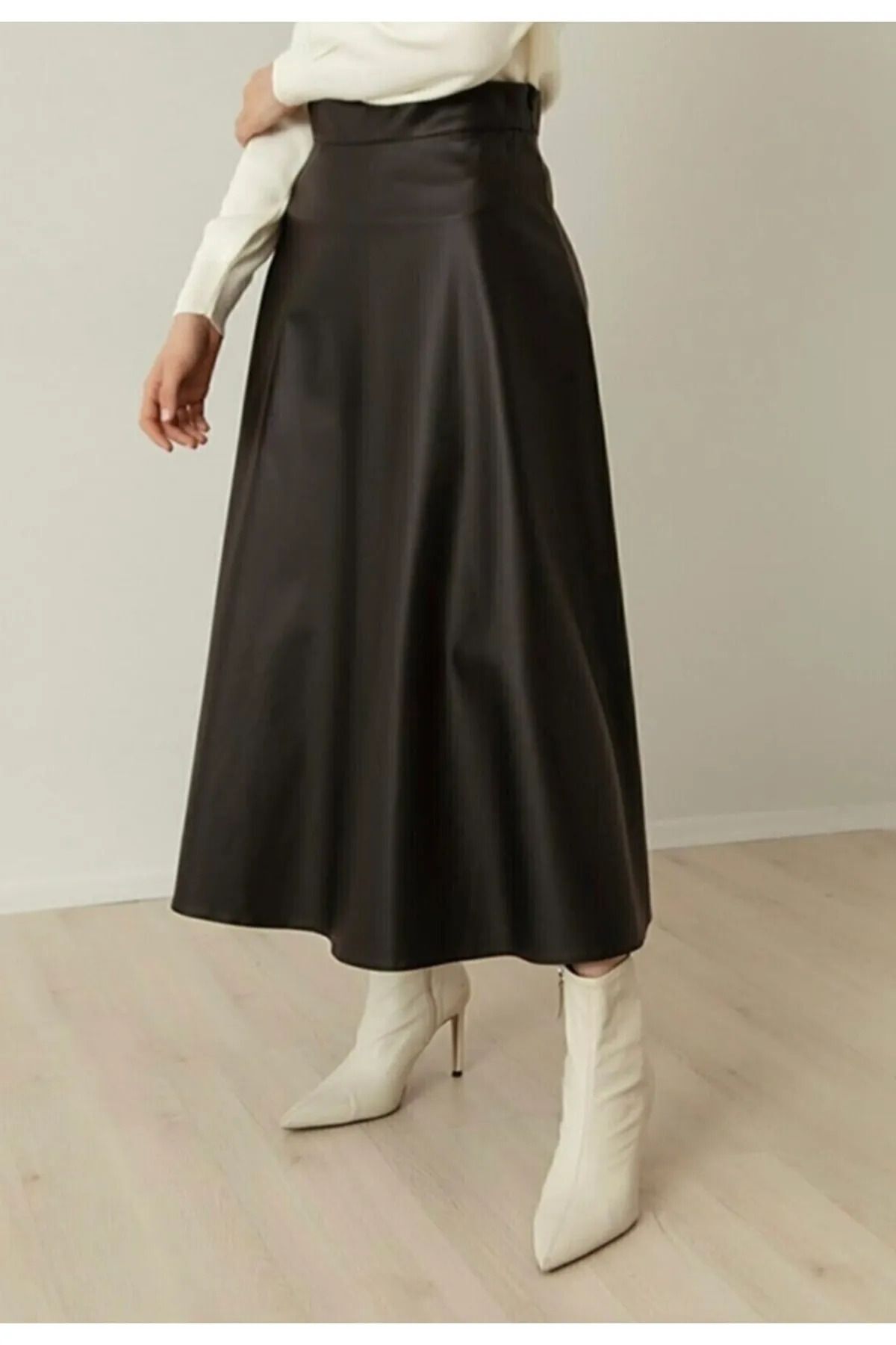 Kadın Deri Mevlana Siyah Etek