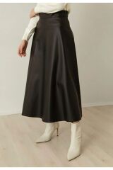 Kadın Deri Mevlana Siyah Etek