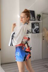 Beyaz Yakuza Kimono Beyaz - S