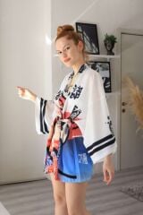 Beyaz Yakuza Kimono Beyaz - L