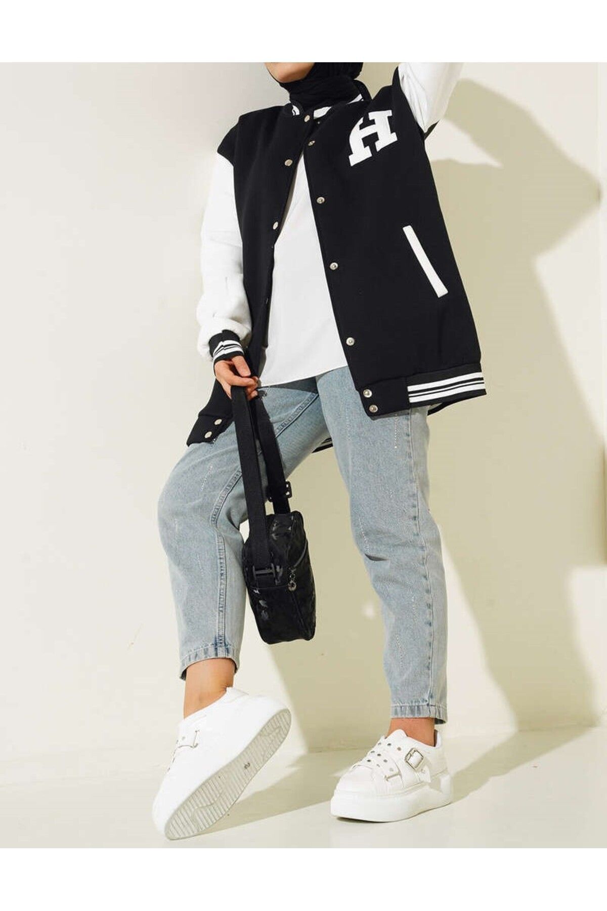 Unisex Harvard Kolej Ceket Siyah