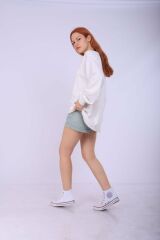 Beyaz Shapes Nakışlı Sweatshirt Beyaz - L