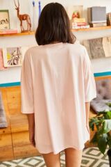 Kadın Pudra Pembe Flamingo Boyfriend T-Shirt