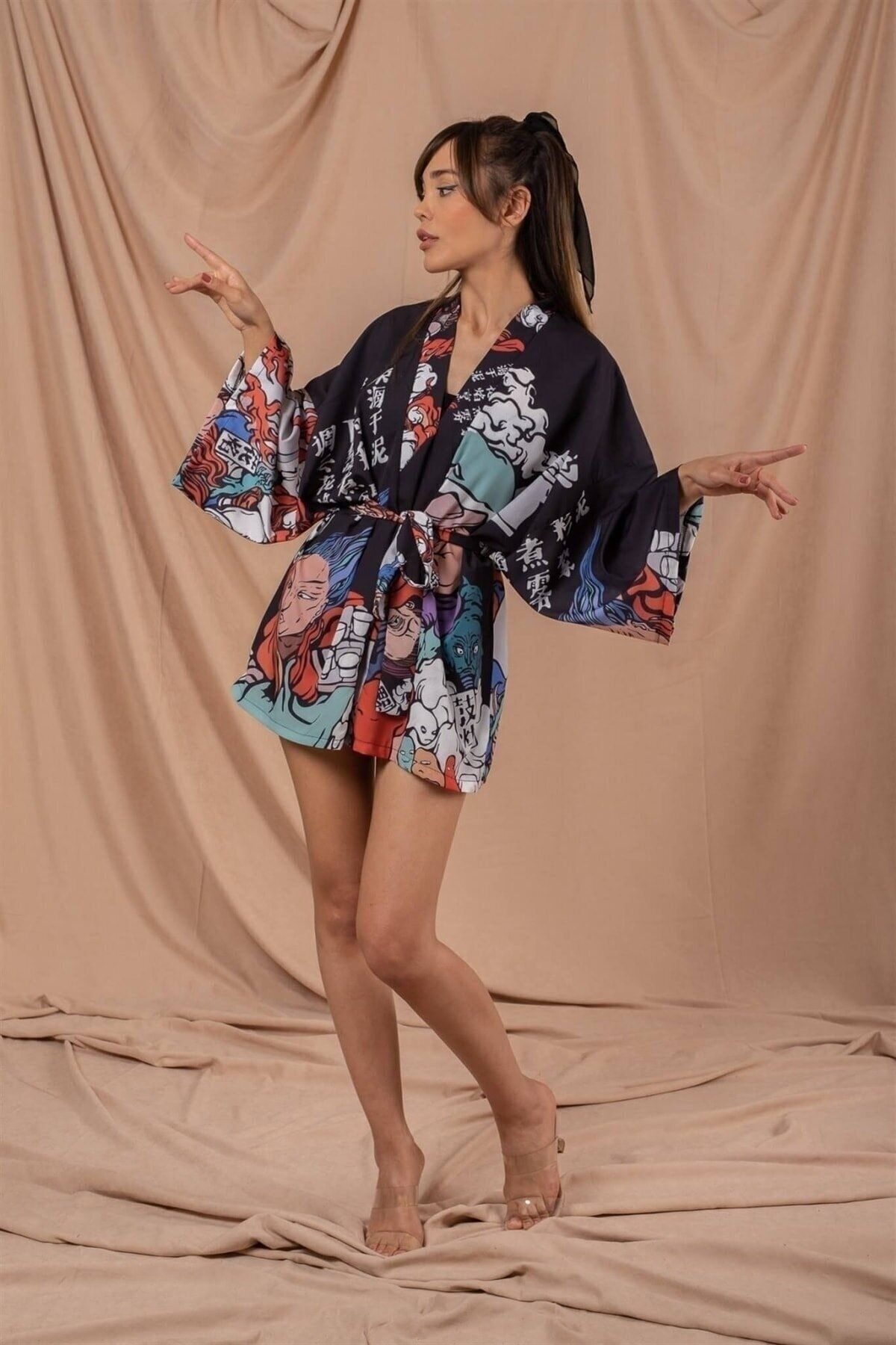 Kadın Digital Baskı Yakuza Kimono