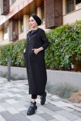 Kadın Kapüşonlu Ayrobin Kap Hırka Siyah - 38
