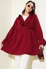 Kadın Fırfırlı Bağlamalı Kimono