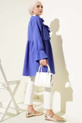 Kadın Fırfırlı Bağlamalı Kimono Mor - S/M