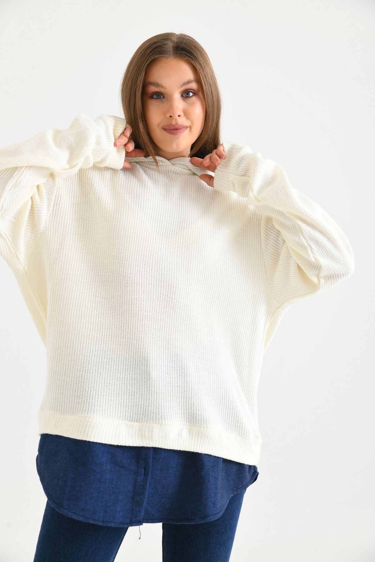 Kadın Kapüşonlu Oversize Sweat