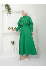 Kadın Dantel Detaylı Etekli Takım Yeşil - S/M