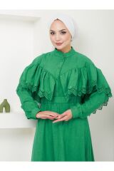 Kadın Dantel Detaylı Etekli Takım Yeşil - L/XL