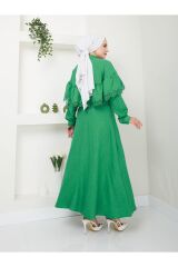 Kadın Dantel Detaylı Etekli Takım Yeşil - L/XL