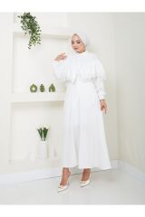 Kadın Dantel Detaylı Etekli Takım Beyaz - L/XL