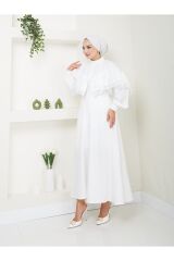 Kadın Dantel Detaylı Etekli Takım Beyaz - L/XL