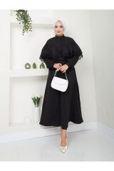 Kadın Dantel Detaylı Etekli Takım Siyah - L/XL