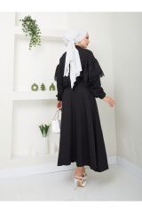 Kadın Dantel Detaylı Etekli Takım Siyah - L/XL