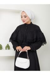 Kadın Dantel Detaylı Etekli Takım Siyah - L/XL