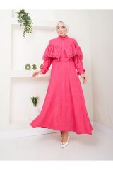 Kadın Dantel Detaylı Etekli Takım Fuşya - L/XL