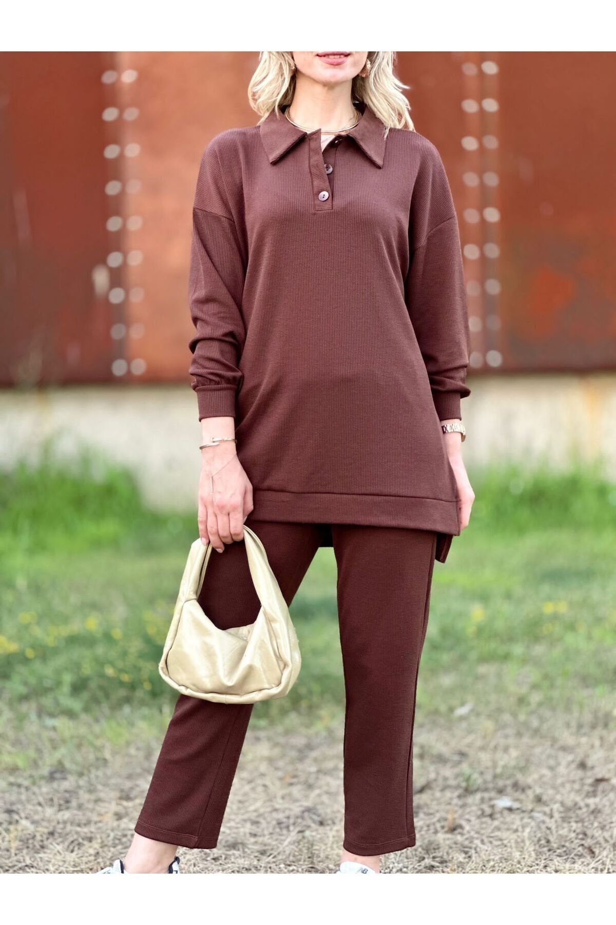 Polo Yaka 2 İplik Pantolonlu Takım
