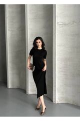 Kadın Modal Kumaş Basic Elbise Siyah - M