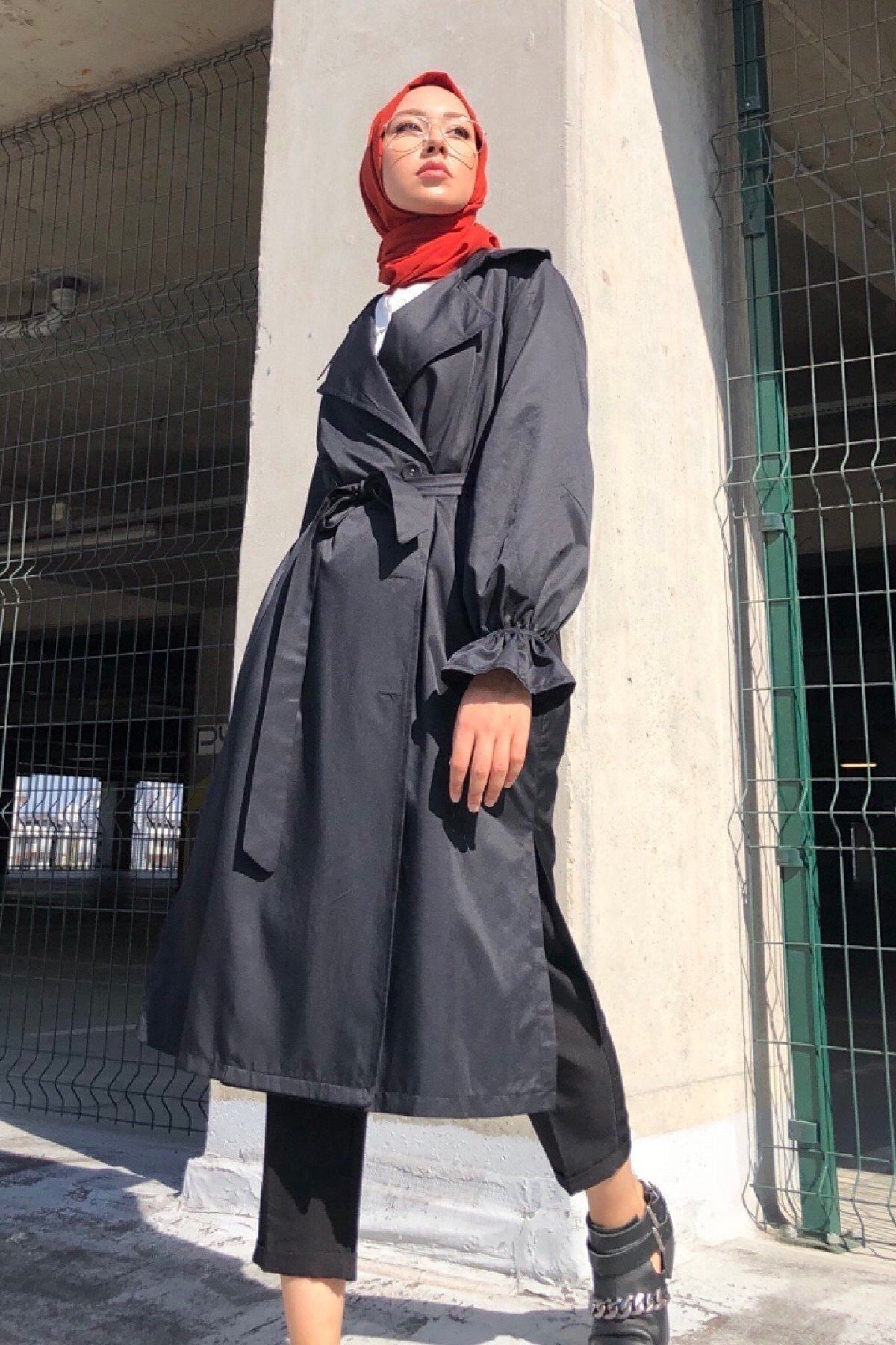 Kadın Düğmeli Trençkot