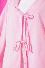 Çift Bağcıklı Poplin Kimono Pembe - L/XL