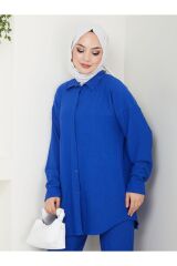 Kadın Pantolonlu Tesettür Takım Mavi - 2XL